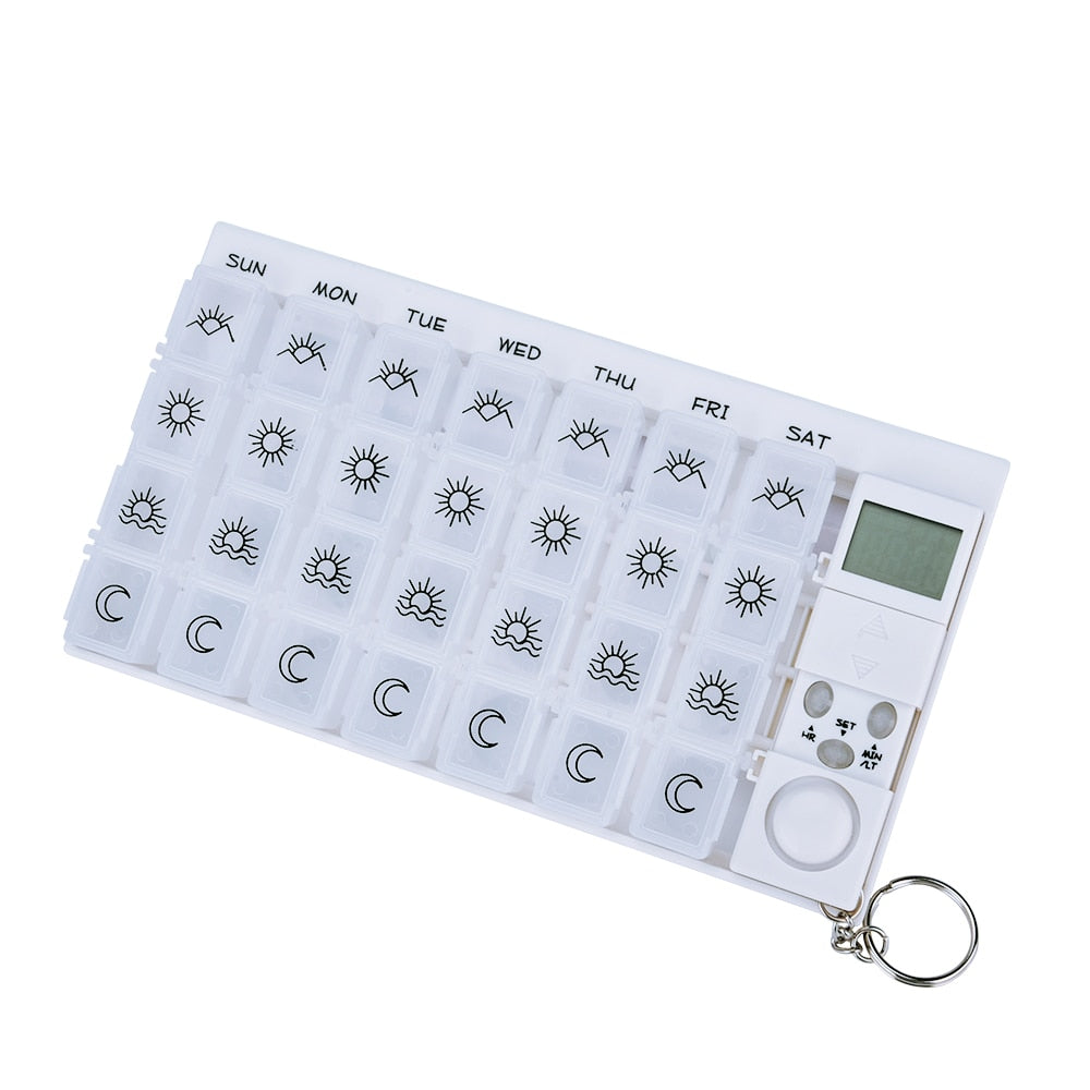 7 Day LED Pill Box Reminder with Detachable Alarm by HitMyNeed