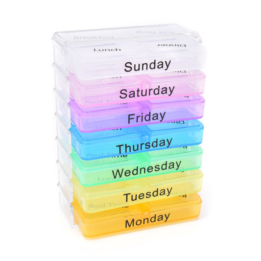 7 Day Pill Organizer with 24 Compartments by HitMyNeed