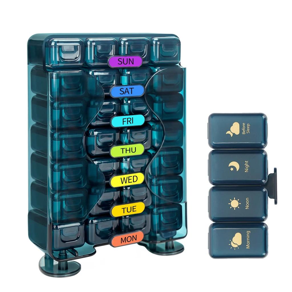 7-Day Pill Organizer with 3 Daily Compartments blue by HitMyNeed