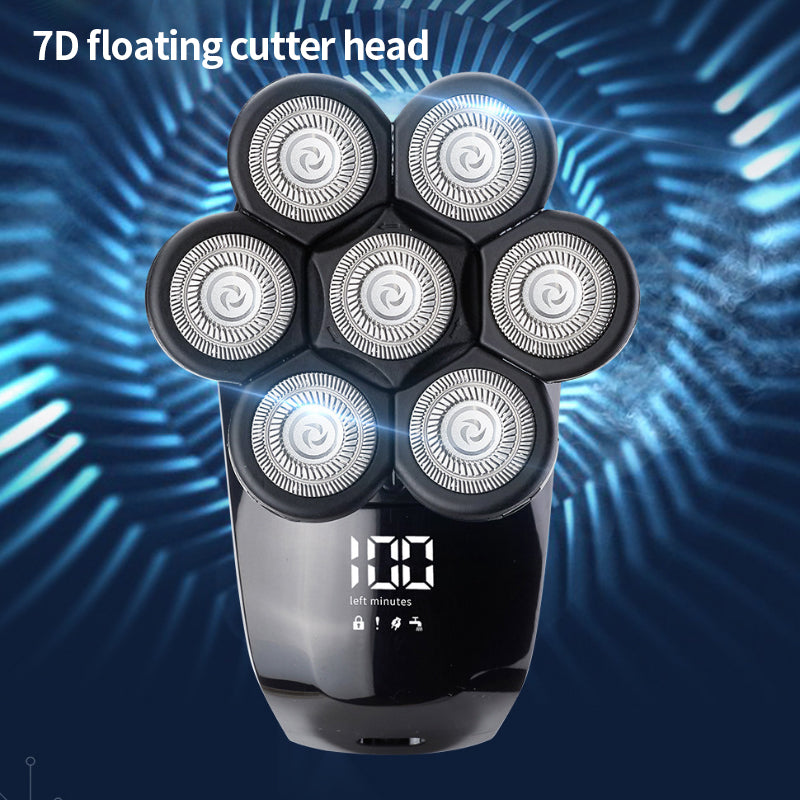 7-Head Rechargeable Electric Bald Head Shaver for Men by HitMyNeed