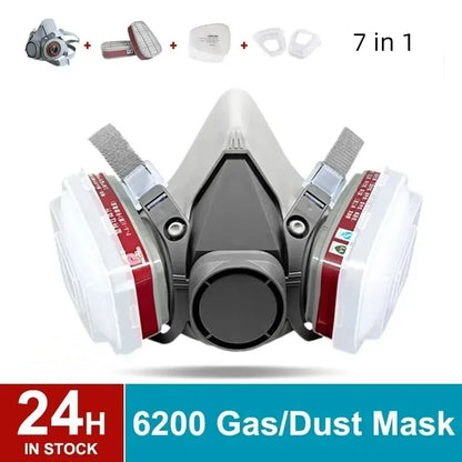 7-in-1 6200 Reusable Half Face Respirator Mask Set by HitMyNeed