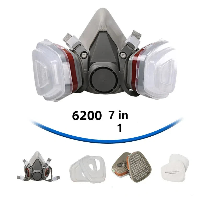 7-in-1 6200 Reusable Half Face Respirator Mask Set by HitMyNeed