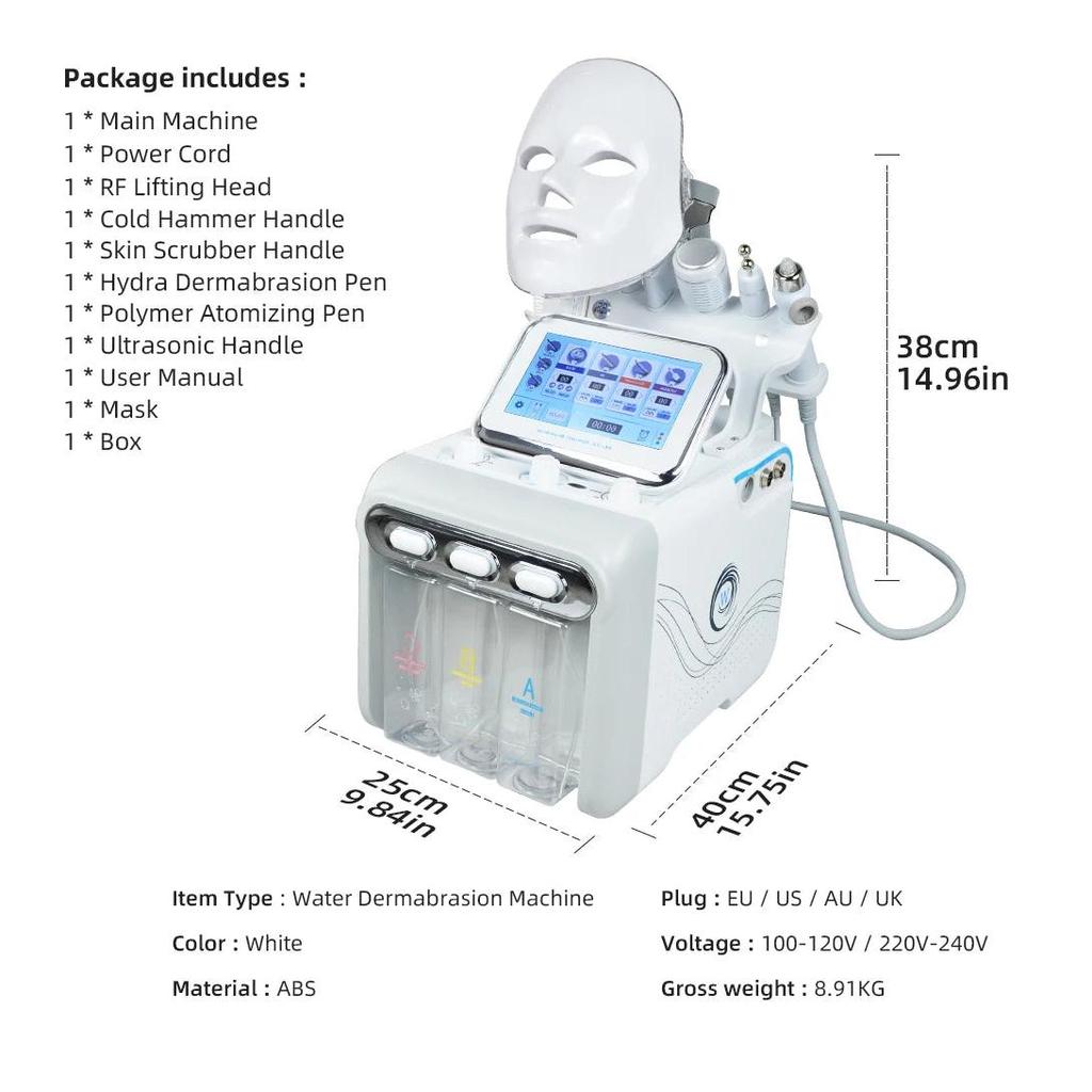 7-in-1 Water Oxygen Small Bubble Hydra Facial Machine by HitMyNeed