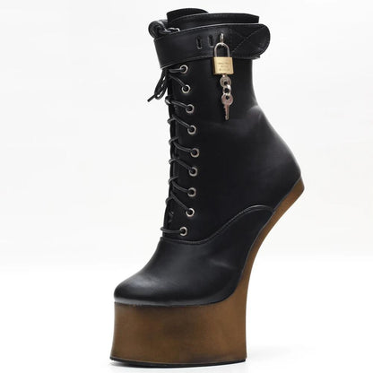 7 Inch Heel Ponyplay Ankle Platform Boots by HitMyNeed