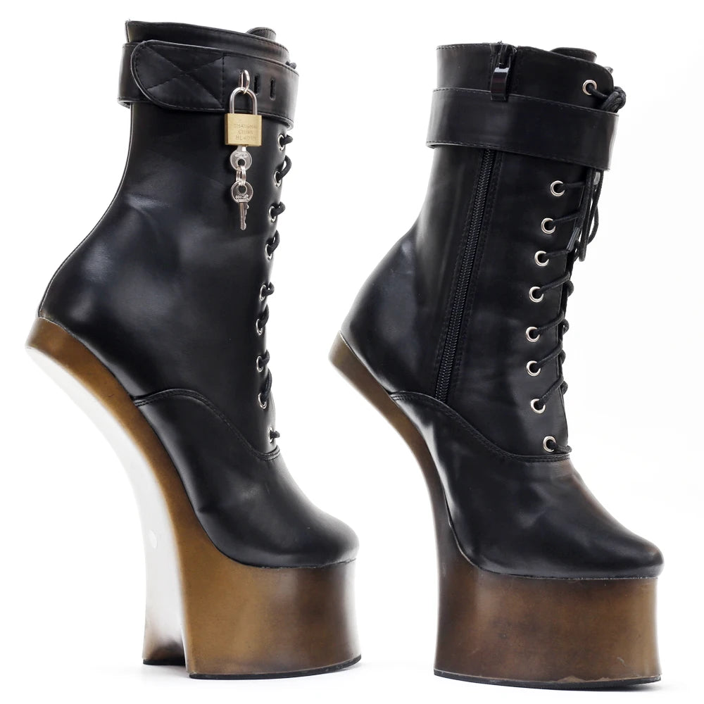 7 Inch Heel Ponyplay Ankle Platform Boots by HitMyNeed