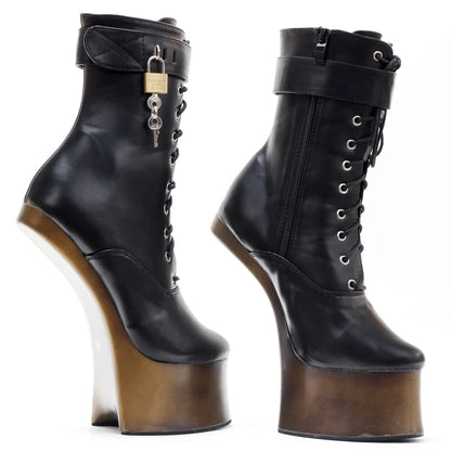 7 Inch Heel Ponyplay Ankle Platform Boots by HitMyNeed