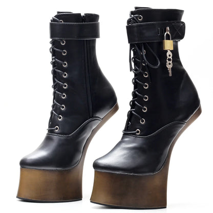 7 Inch Heel Ponyplay Ankle Platform Boots by HitMyNeed