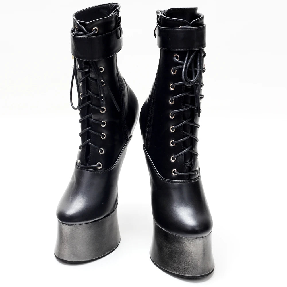 7 Inch Heel Ponyplay Ankle Platform Boots by HitMyNeed
