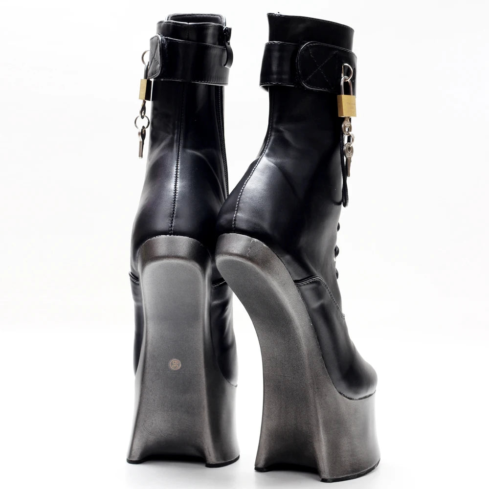7 Inch Heel Ponyplay Ankle Platform Boots by HitMyNeed