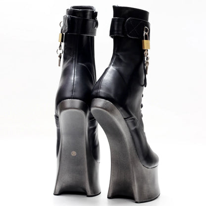 7 Inch Heel Ponyplay Ankle Platform Boots by HitMyNeed