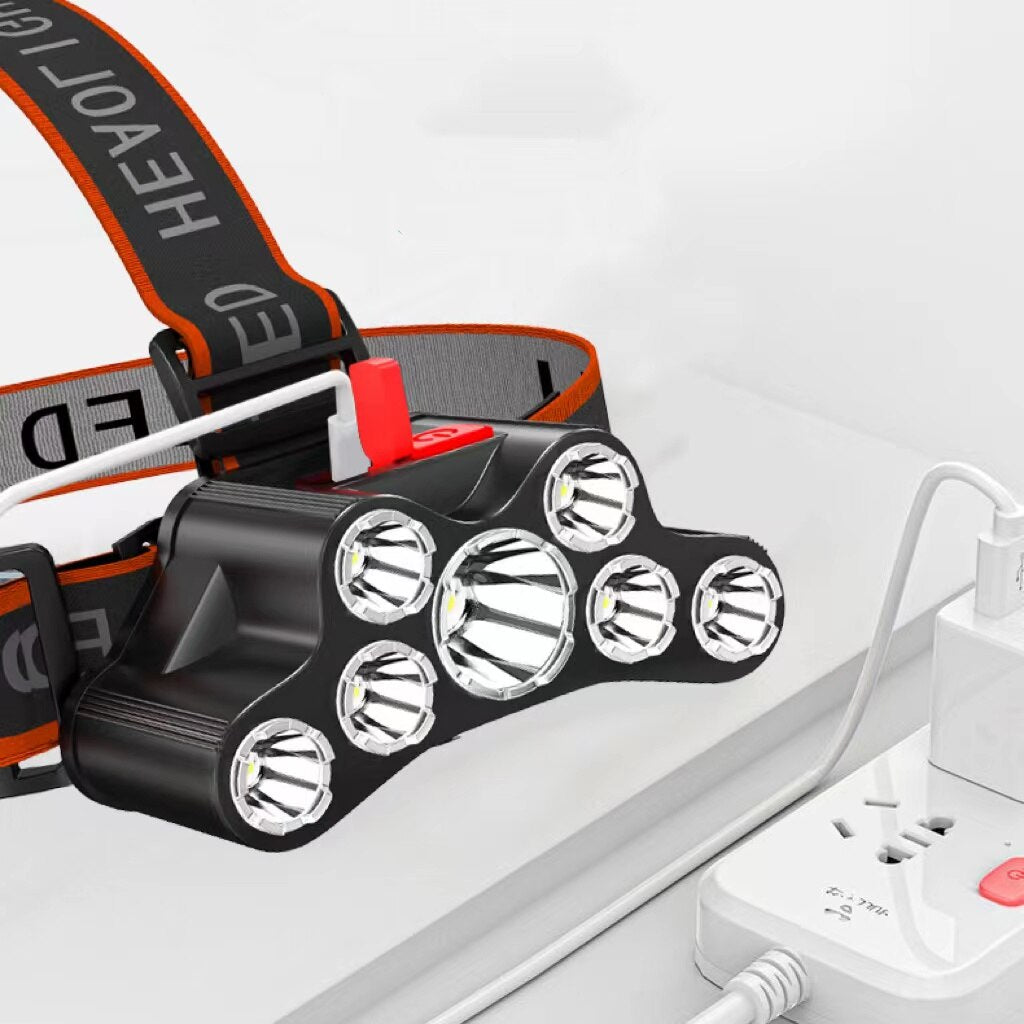 7-LED Rechargeable Waterproof Headlamp, 4 Modes by HitMyNeed