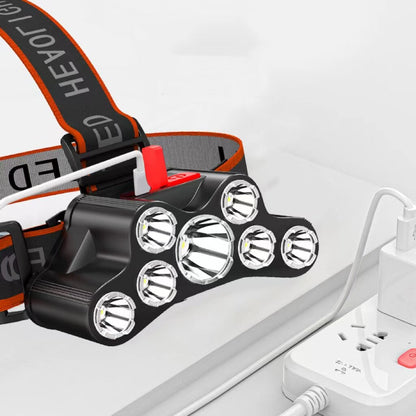 7-LED Rechargeable Waterproof Headlamp, 4 Modes by HitMyNeed