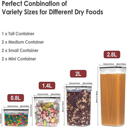 7-Piece BPA-Free Kitchen Food Storage Container Set by HitMyNeed