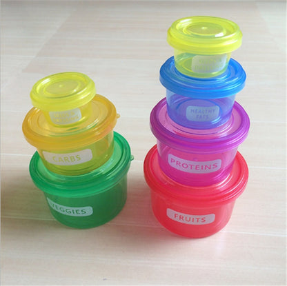 7-Piece Color-Coded Meal Portion Food Containers Set by HitMyNeed