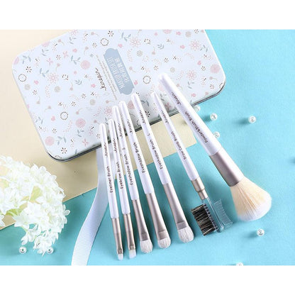 7-Piece Cosmetic Makeup Brush Kit with Tin Case by HitMyNeed
