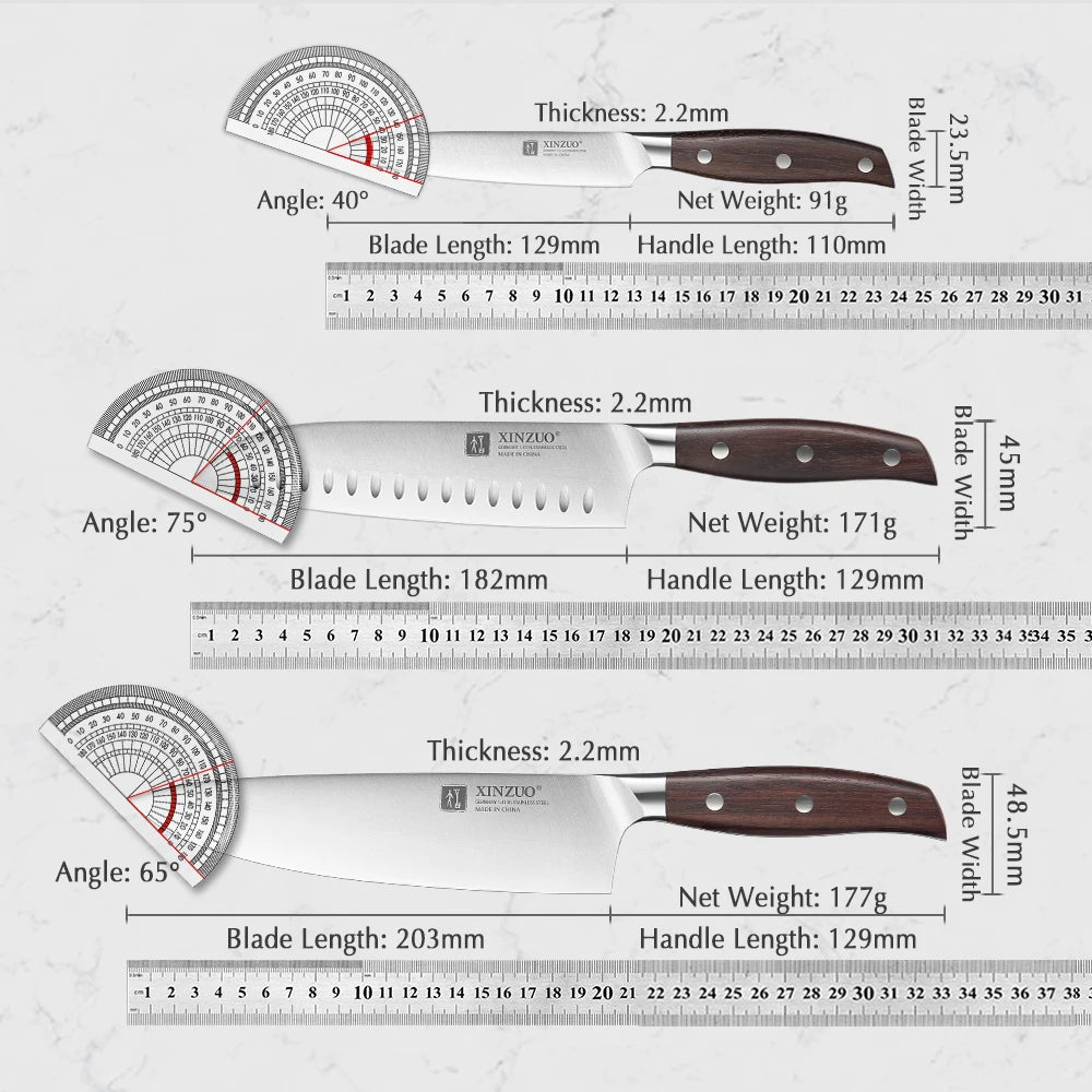 7-Piece German 1.4116 Stainless Steel Kitchen Knife Set by HitMyNeed
