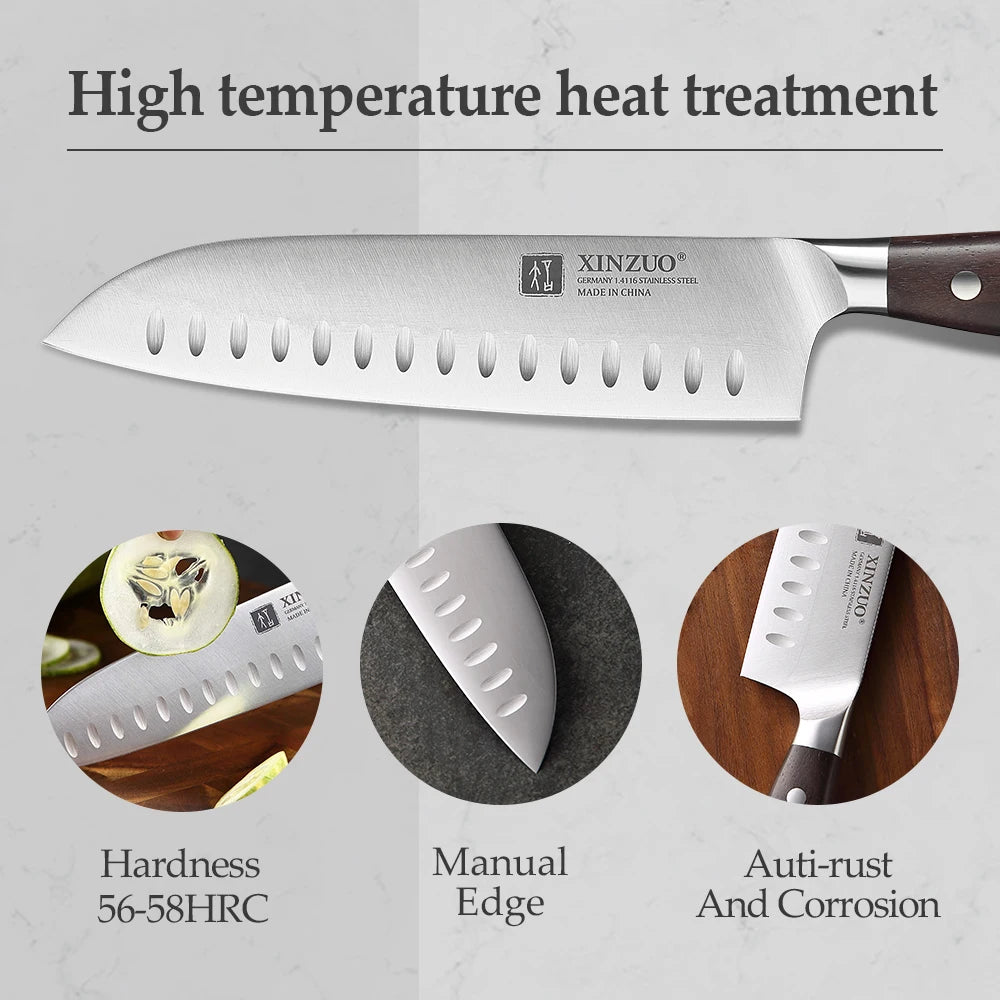 7-Piece German 1.4116 Stainless Steel Kitchen Knife Set by HitMyNeed