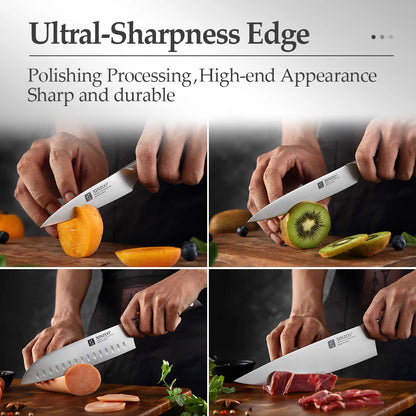 7-Piece German 1.4116 Stainless Steel Kitchen Knife Set by HitMyNeed