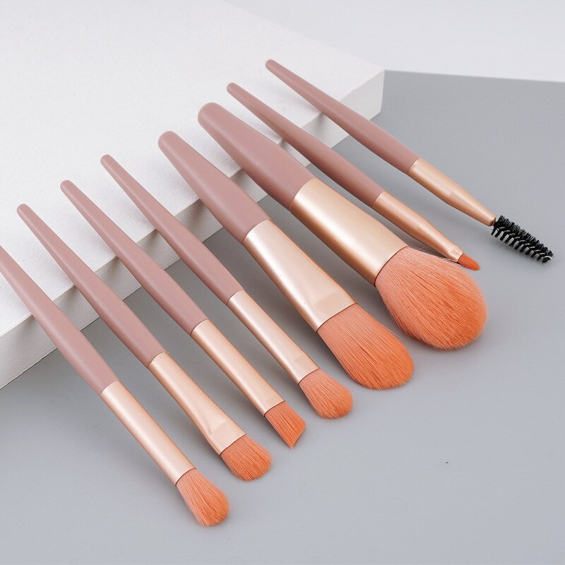 7-Piece Pink Makeup Brush Set for Face & Eyes by HitMyNeed