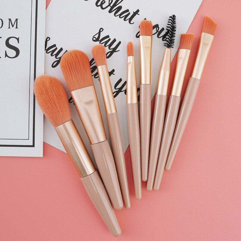 7-Piece Pink Makeup Brush Set for Face & Eyes by HitMyNeed