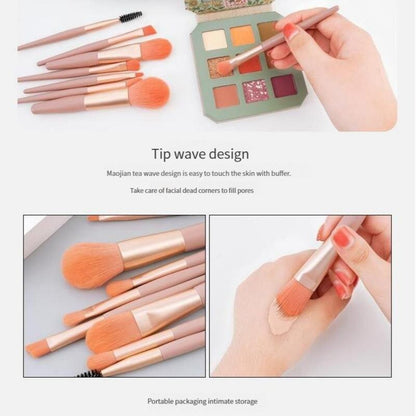 7-Piece Pink Makeup Brush Set for Face & Eyes by HitMyNeed