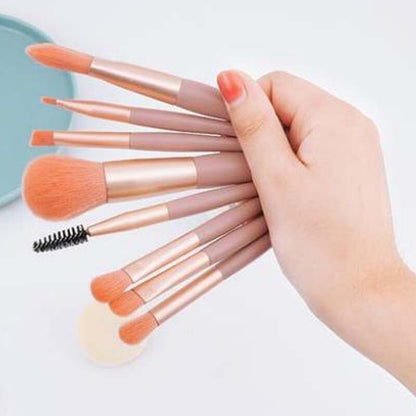 7-Piece Pink Makeup Brush Set for Face & Eyes by HitMyNeed