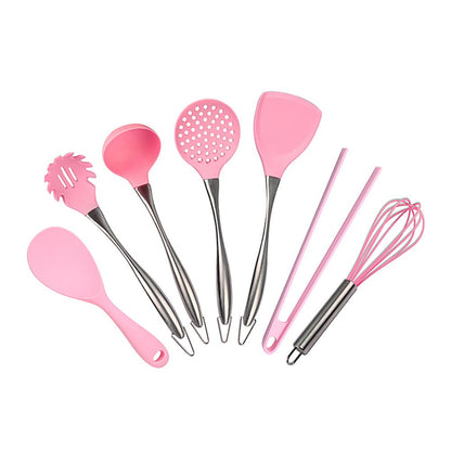 7-Piece Silicone & Stainless Steel Kitchen Utensil Set by HitMyNeed