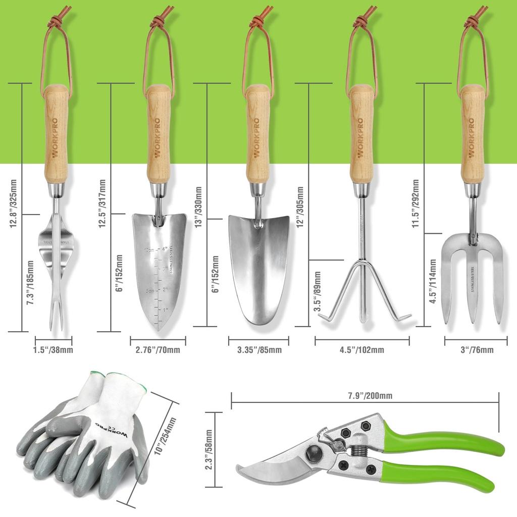7-Piece Stainless Steel Gardening Hand Tool Set by HitMyNeed