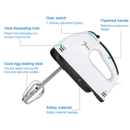 7-Speed Electric Hand Mixer with Beaters & Hooks by HitMyNeed
