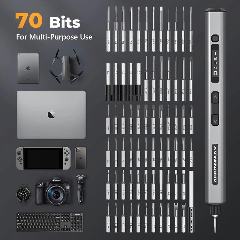 70-in-1 Mini Electric Precision Screwdriver Set by HitMyNeed