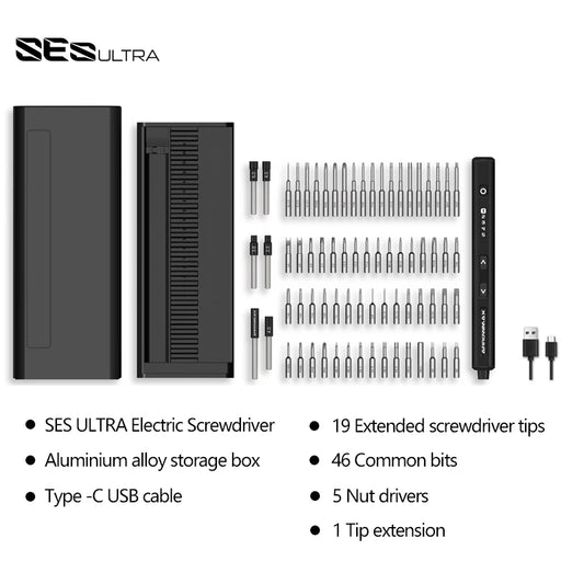 70-in-1 Mini Electric Precision Screwdriver Set ses-ultra-black by HitMyNeed