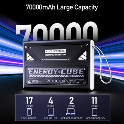 70000mAh 100W Laptop Power Bank with Flashlight by HitMyNeed