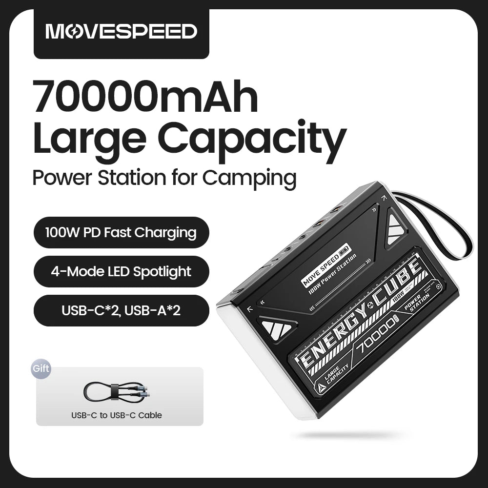 70000mAh 100W Laptop Power Bank with Flashlight black-100w-70000mah by HitMyNeed