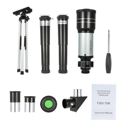 70mm Astronomical Refractor Telescope with Tripod by HitMyNeed