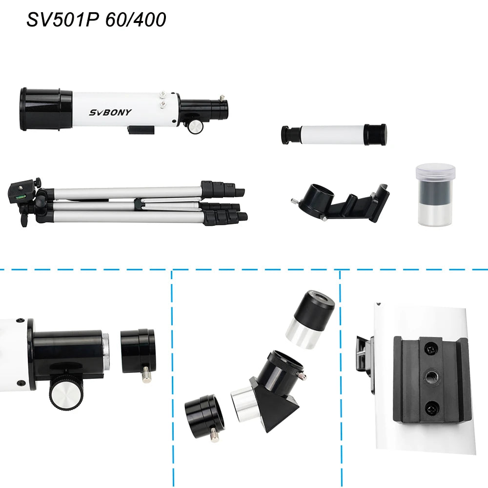 70mm Refractor Telescope 400mm for Kids & Beginners by HitMyNeed