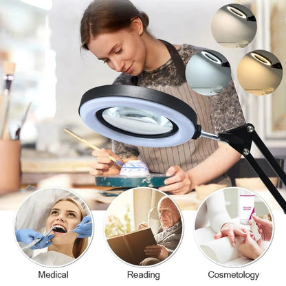 72LED 8X/10X USB Magnifying Lamp with 3 Color Modes by HitMyNeed