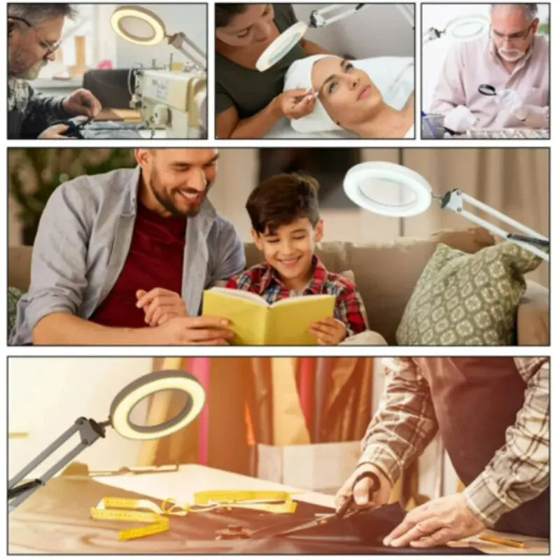 72LED 8X/10X USB Magnifying Lamp with 3 Color Modes by HitMyNeed