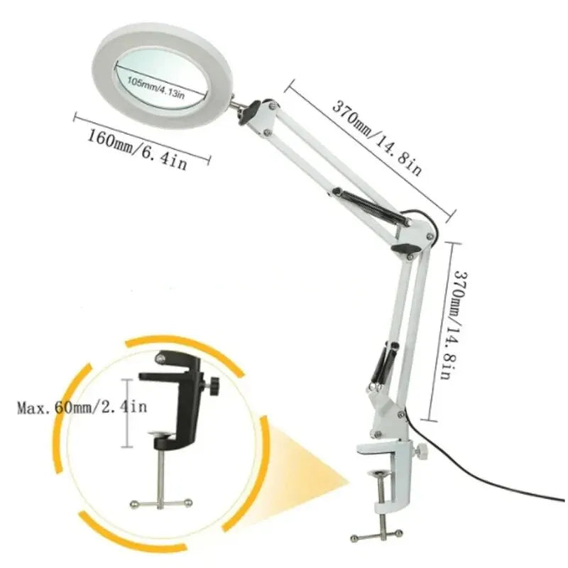 72LED 8X/10X USB Magnifying Lamp with 3 Color Modes long-version-white by HitMyNeed