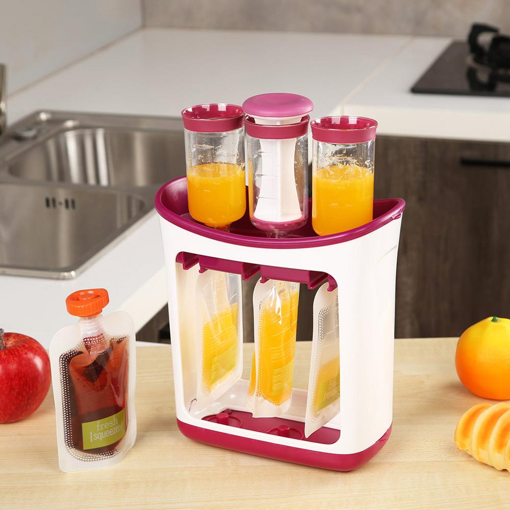 Baby Food Squeezer with Reusable Food Pouches