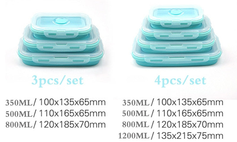 Foldable Lunch Boxes Food Containers, Set of 4