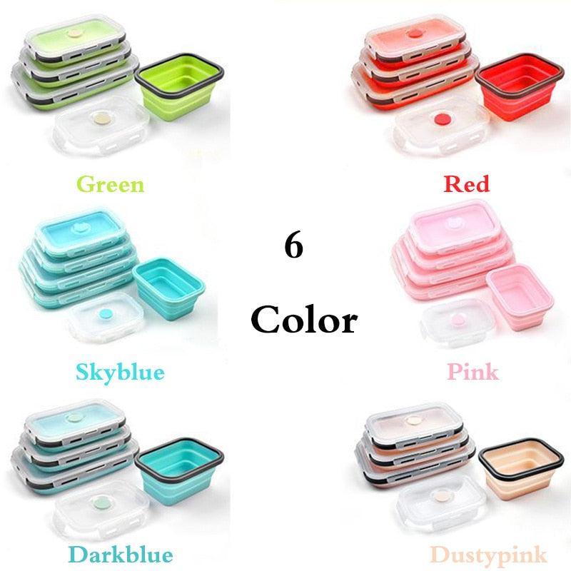 Foldable Lunch Boxes Food Containers, Set of 4