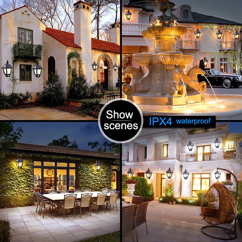 Flickering Solar Outdoor Wall Lamp with Sensor