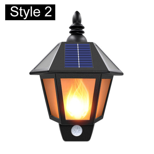 Flickering Solar Outdoor Wall Lamp with Sensor