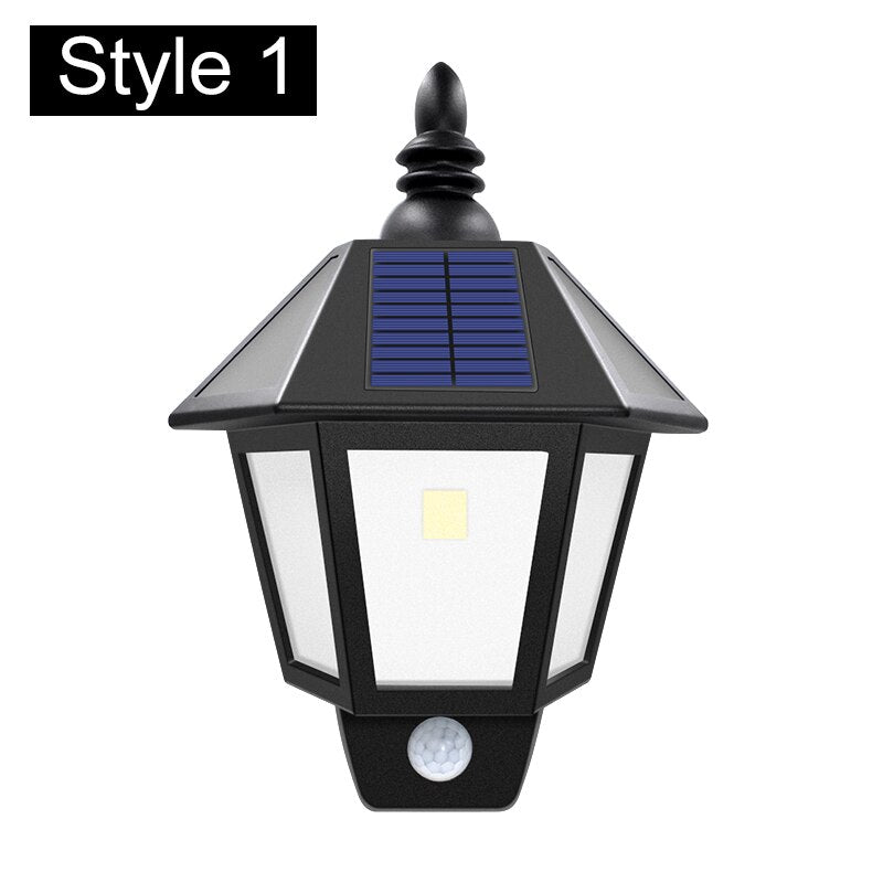 Flickering Solar Outdoor Wall Lamp with Sensor