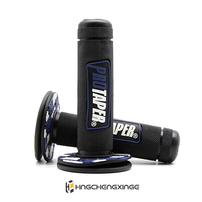 7/8" Motorcycle Gel Rubber Handlebar Grips Pair pro-bk-blue by HitMyNeed