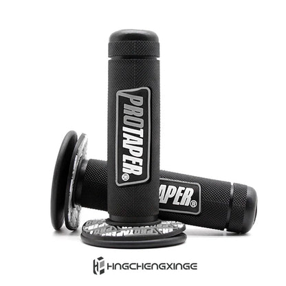 7/8" Motorcycle Gel Rubber Handlebar Grips Pair pro-bk-gery by HitMyNeed