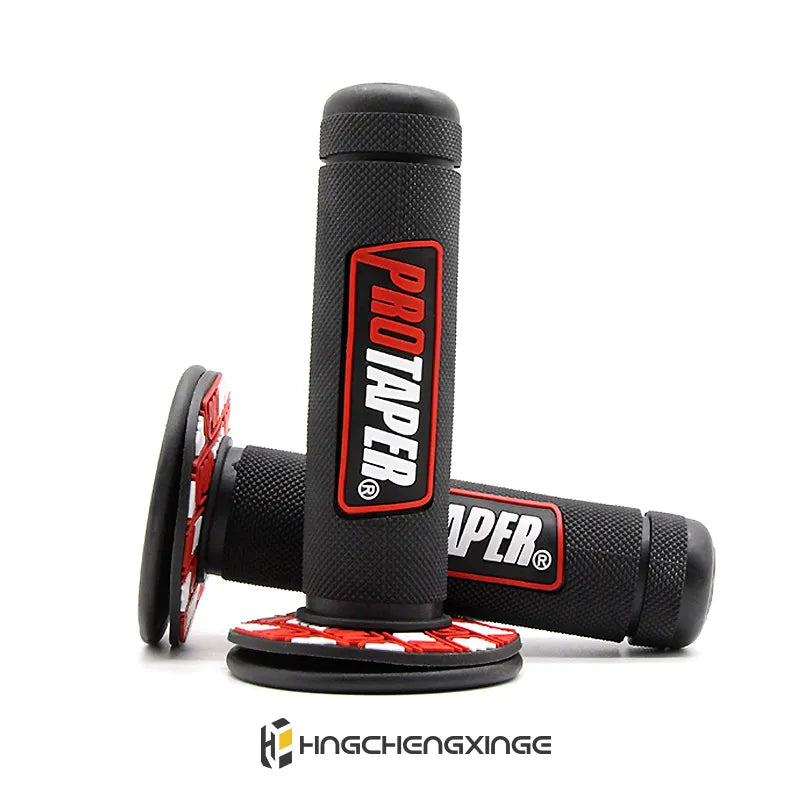 7/8" Motorcycle Gel Rubber Handlebar Grips Pair pro-bk-red by HitMyNeed
