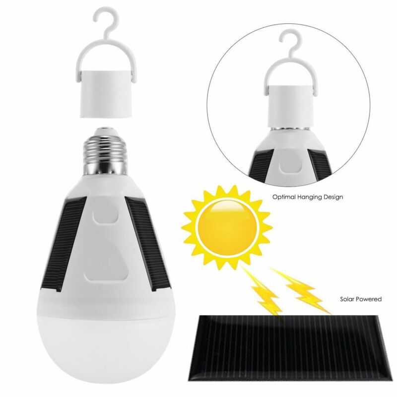 7W Solar Rechargeable LED Bulb with Hook by HitMyNeed