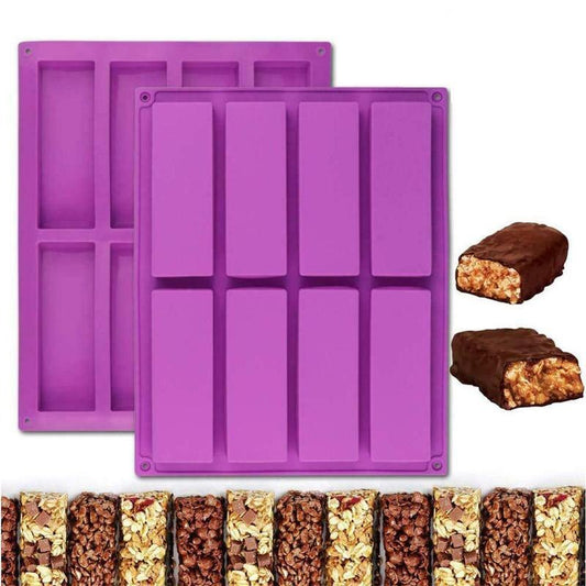 8 Cavity Silicone Granola and Protein Bar Mold by HitMyNeed