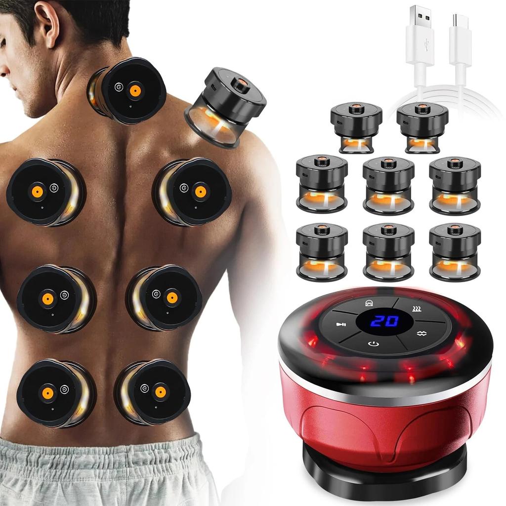 8 Cups Electric Cupping Massager with EMS & Gua Sha by HitMyNeed